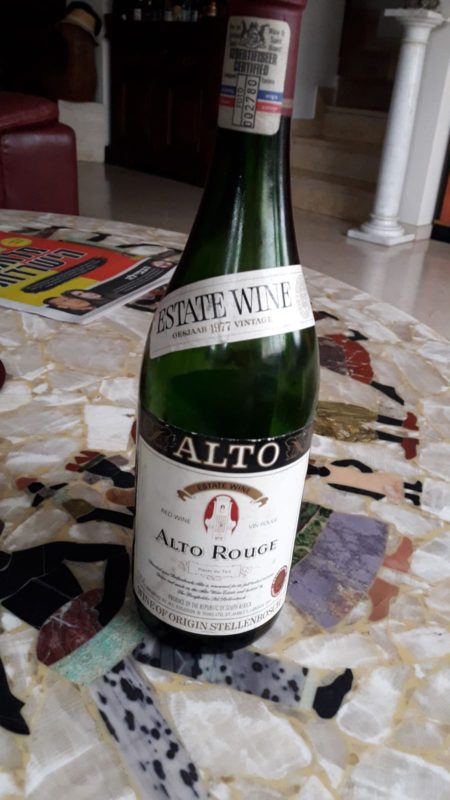 ALTO ROUGE Estate Wine Stellenbosch – Helderberg 1977